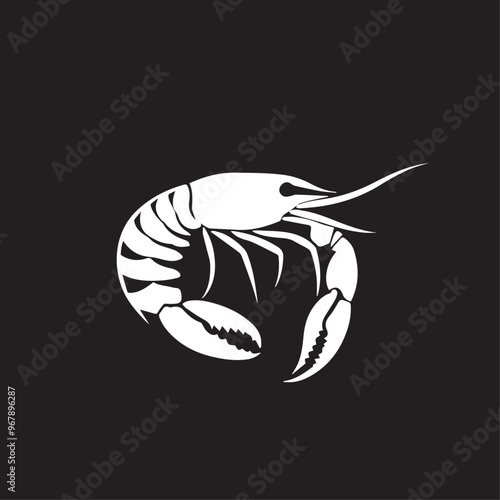 Shrimp in cartoon, doodle style . Image for t-shirt, web, mobile apps and ui. Isolated 2d vector illustration in logo, icon, sketch style, Eps 10, black and white. AI Generative