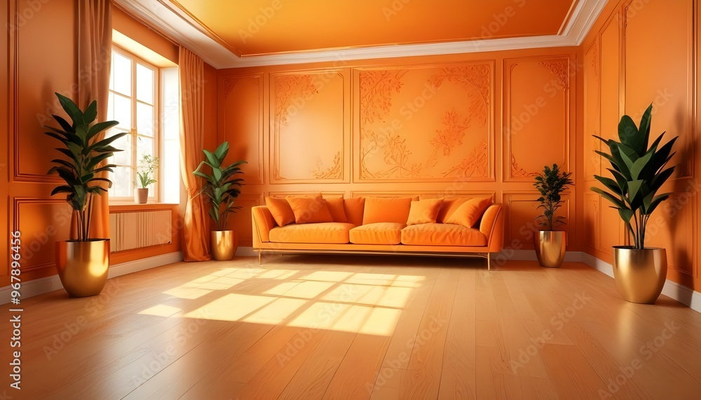 Fototapeta premium Photo interior modern design room 3d illustration;