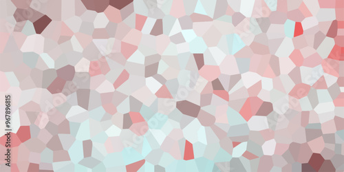 Abstract mosaic made of broken crockery and tableware background. Mosaic pattern with an off pink, aqua, brown and beige color palette light elegant marble ceramic pieces wall background 