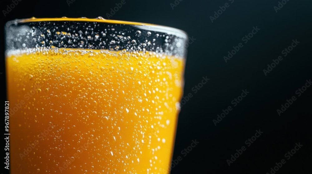 A close-up of a fizzy orange drink in a glass, showcasing bubbles and vibrant color. A close-up of a fizzy orange drink in a glass, showcasing bubbles and vibrant color.