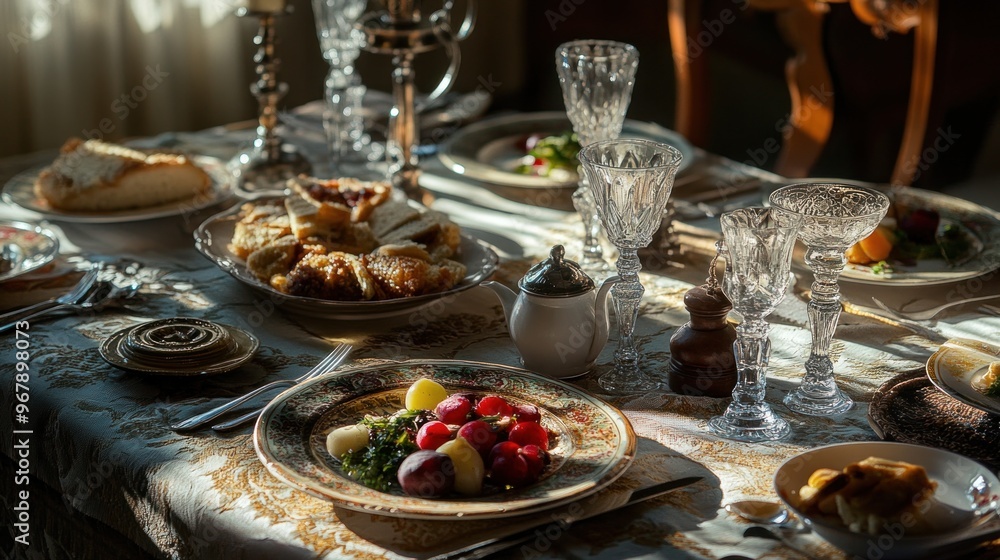 Fototapeta premium A Table Set For A Delicious Meal