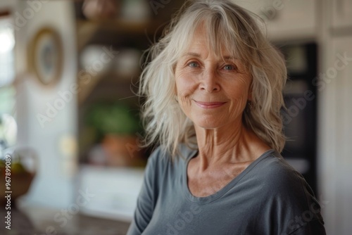 Portrait of a confident senior woman smiling indoors