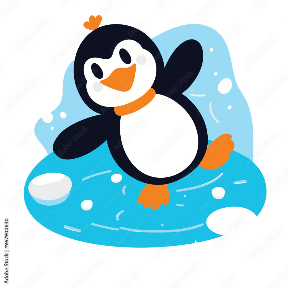 Obraz premium penguin with ice cream