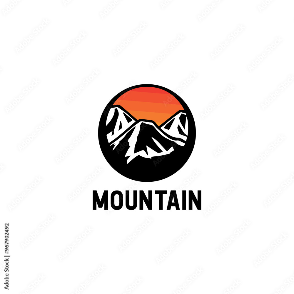 Mountain and circle vector logo Mountain and circle vector logo