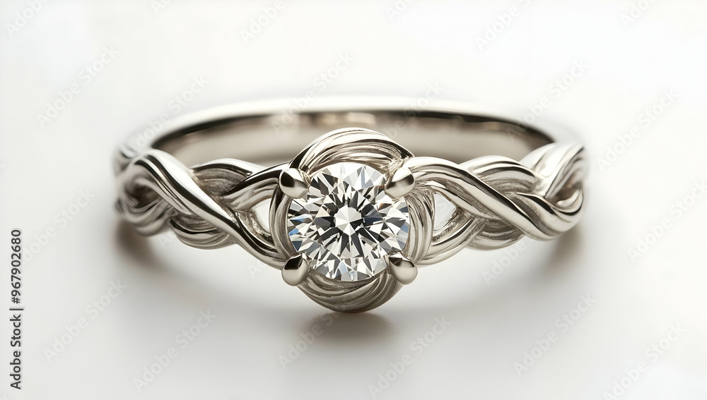 Elegant silver ring adorned with a sparkling diamond centerpiece, perfect for engagements or special occasions. Elegant silver ring adorned with a sparkling diamond centerpiece, perfect for engagements or special occasions.