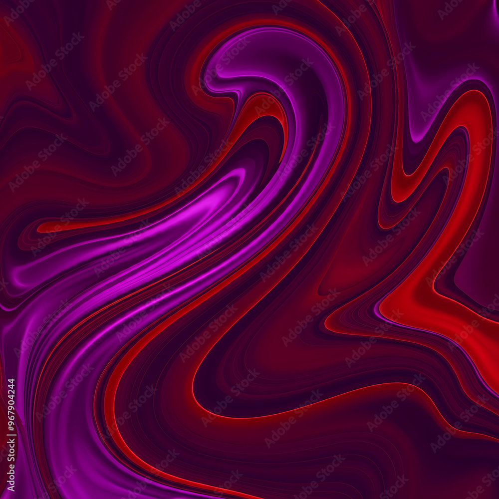 Obraz premium image showcases a captivating abstract pattern with liquid swirls in vivid purple and red tones, creating a sense of fluid movement