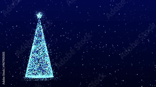 Christmas Tree Animation with Shining Light and Falling Snow, copy paste