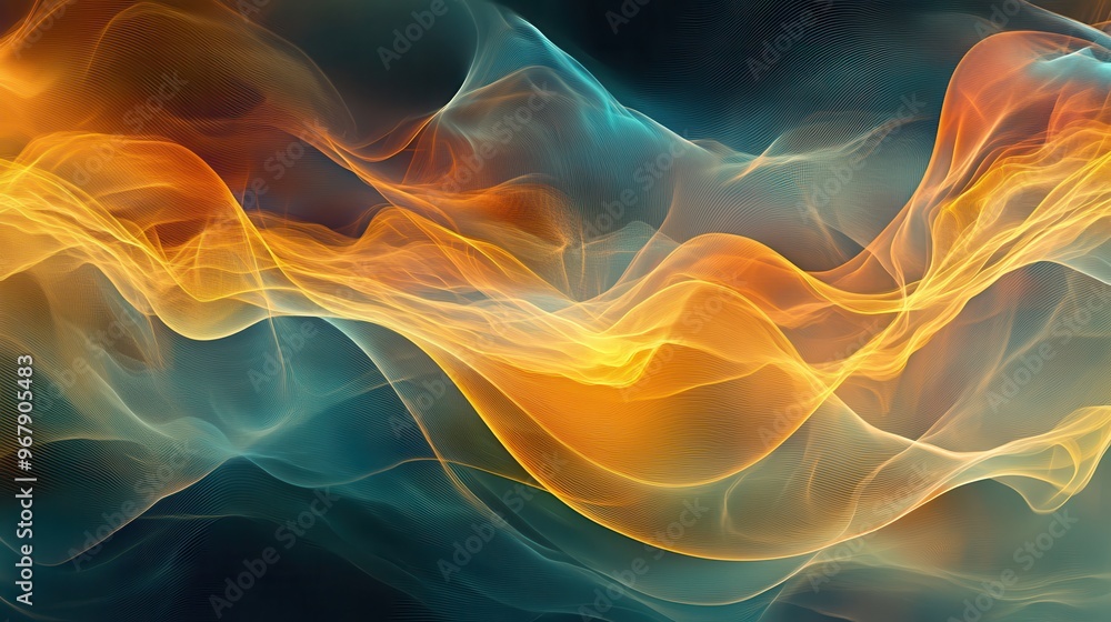 Fototapeta premium Ethereal Wave: Soft Ripples of Transparent Patterns on Abstract Background with Layers of Colors and Ideas