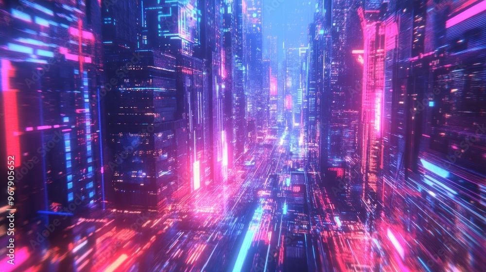 Fototapeta premium Cyberpunk Cityscape
