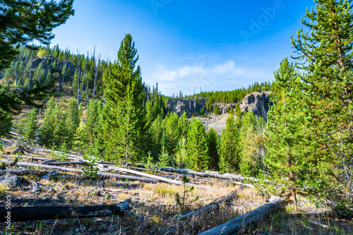 Yellowstone National Park's Fairy Falls hike scenic views during the fall of 2024