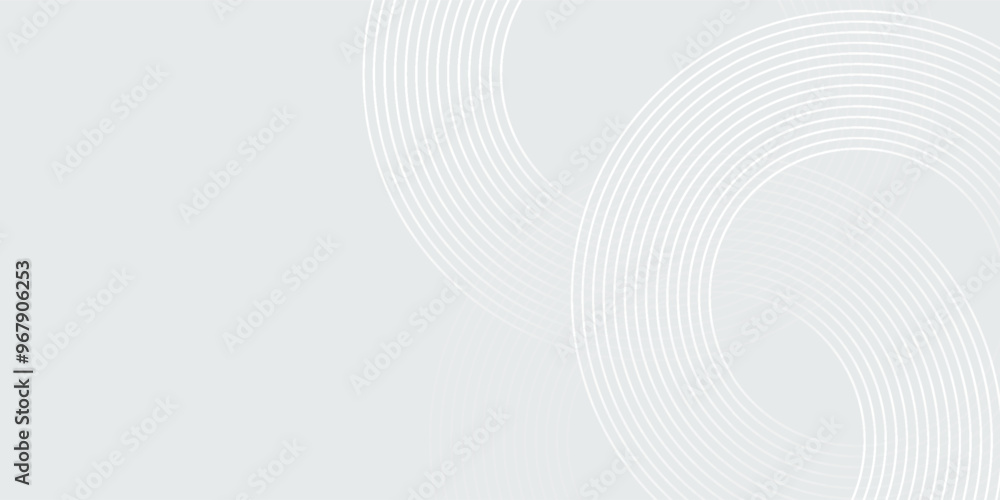 Abstract white glowing geometric lines on gray background. Modern shiny blue circle lines pattern. Futuristic technology concept. Suit for cover, poster, Abstract white glowing geometric lines on gray background. Modern shiny blue circle lines pattern. Futuristic technology concept. Suit for cover, poster,