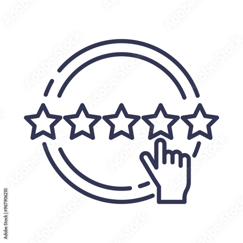A hand giving a five-star rating, symbolizing excellent customer satisfaction and positive feedback.