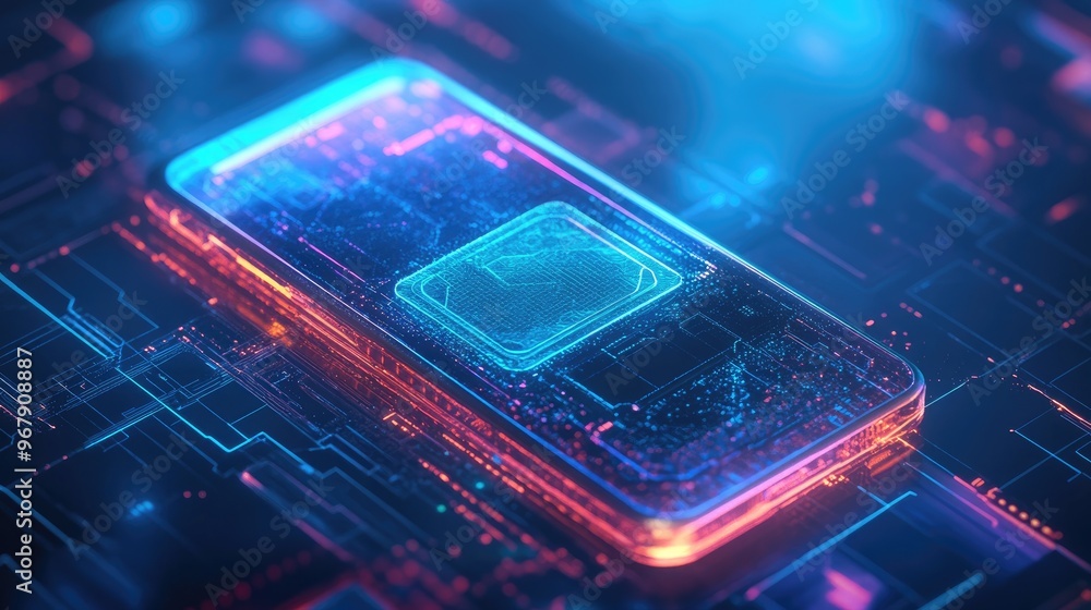 A concept image of a digital currency wallet on a smartphone screen, highlighting the innovation of cryptocurrency and blockchain technology
