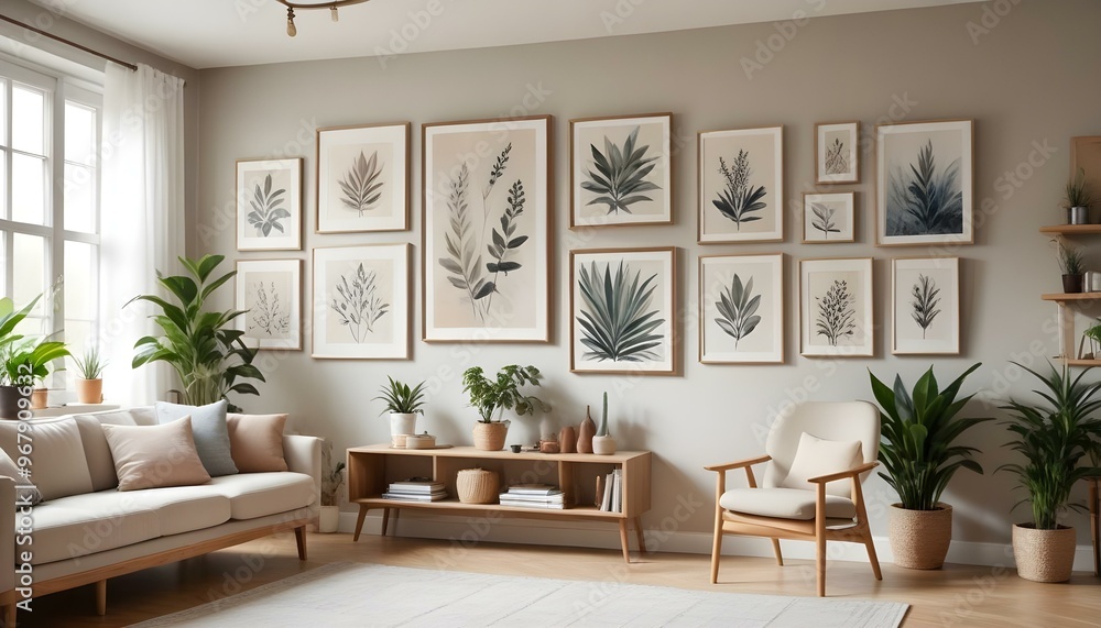 Photo interior modern design room 3d illustration; Photo interior modern design room 3d illustration;