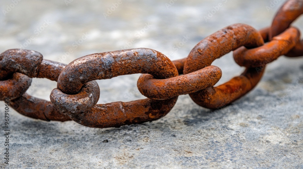 Rusty Chain on Concrete Rusty Chain on Concrete