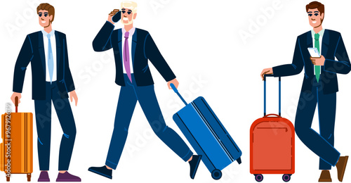 professional businessman suitcase vector. briefcase corporate, manager investor, consultant strategist professional businessman suitcase character. people flat cartoon illustration