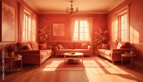 Wallpaper Mural Photo interior modern design room 3d illustration; Torontodigital.ca