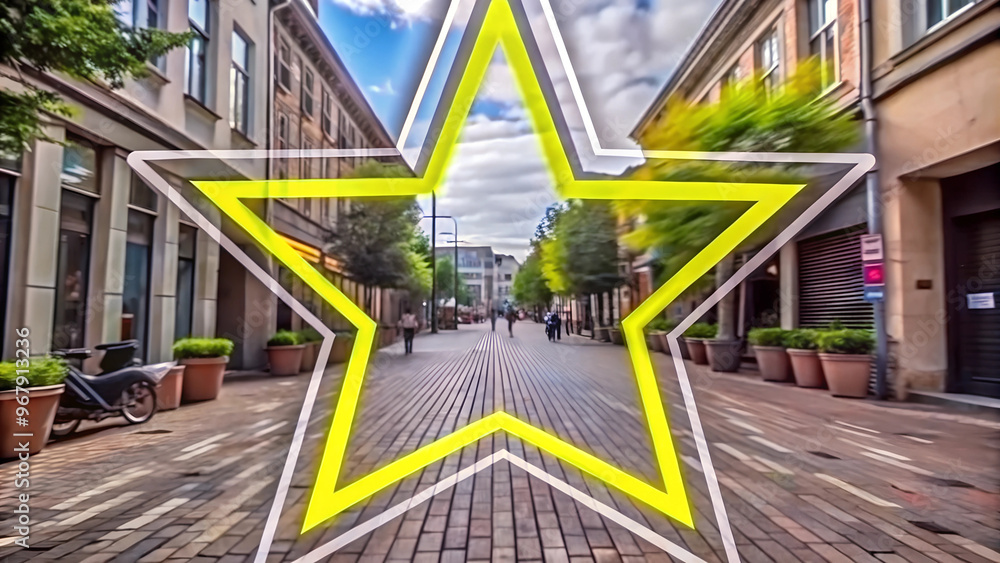 White icon empty star moving zoom out of the frane White icon empty star moving zoom out of the frane