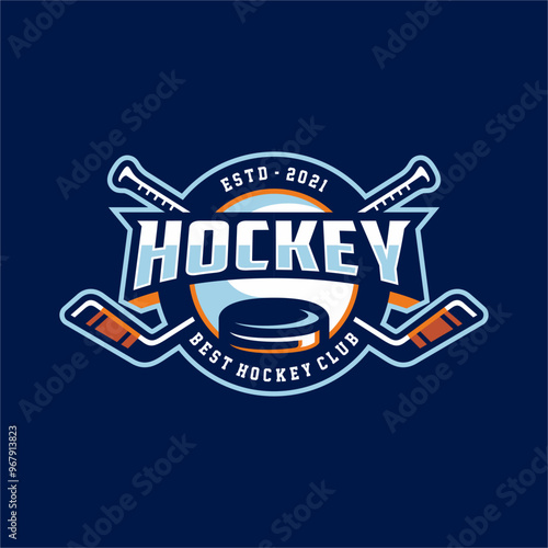 Vector Hockey logo and badge on dark background