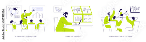 Venture funding abstract concept vector illustrations.
