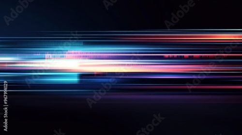 Futuristic motion background with neon light trails