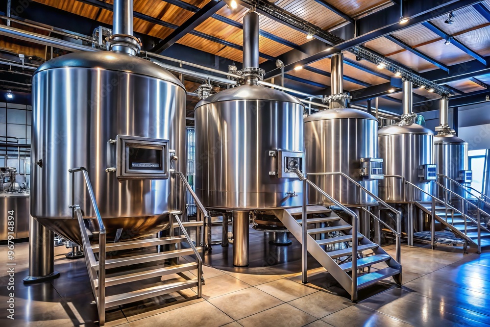 Fototapeta premium stainless steel brewery equipment art