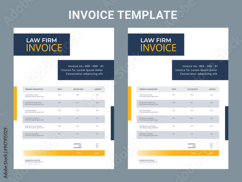 Minimal Corporate Business Invoice design template vector illustration bill form price invoice. Creative invoice template vector. business stationery design payment agreement design template