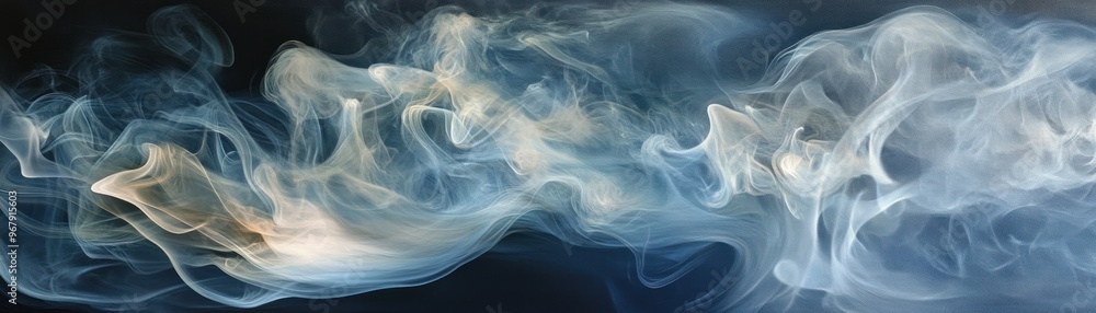 Fototapeta premium Abstract Smoke Pattern in Blue and White Hues