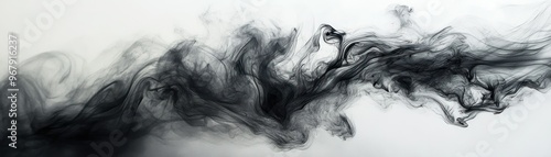 Abstract Black Ink Swirls in Water