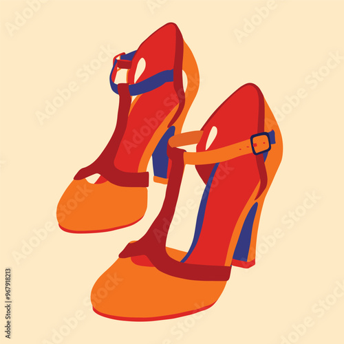 Vector illustration of simple female shoes