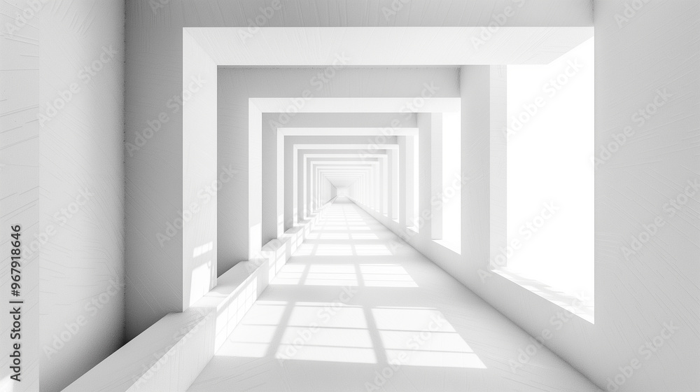 Obraz premium The infinite white corridor