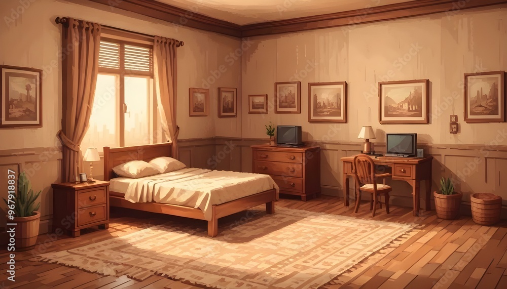 Photo interior modern design room 3d illustration; Photo interior modern design room 3d illustration;