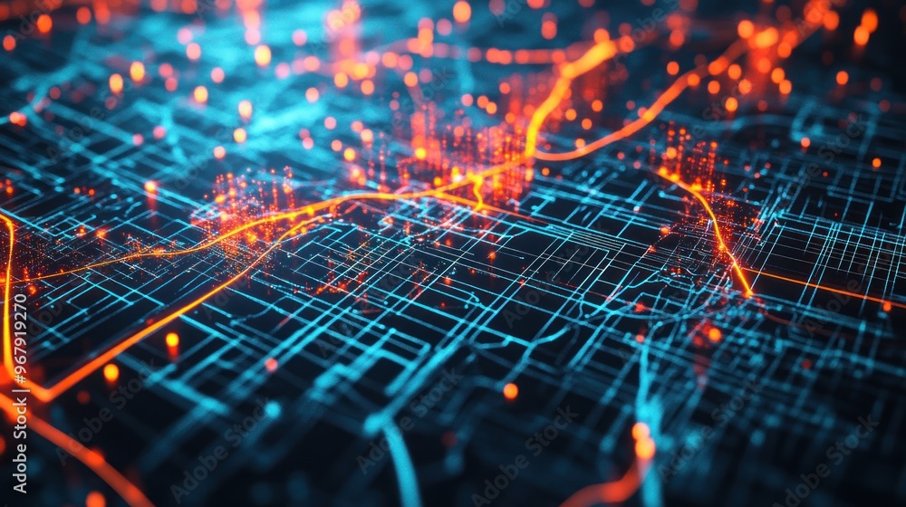 Abstract Cityscape: Network of Data Flow Abstract Cityscape: Network of Data Flow