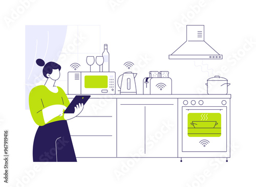 Smart appliances abstract concept vector illustration.