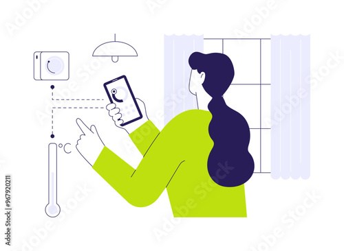 Smart thermostat abstract concept vector illustration.