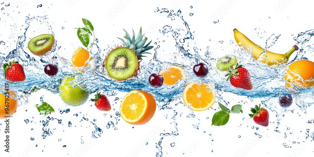 Fresh Fruit Splashing in Water Fresh Fruit Splashing in Water