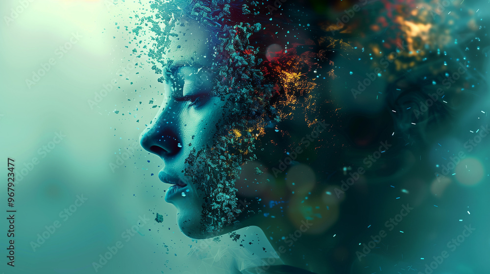 Melting abstract human face Melting abstract human face