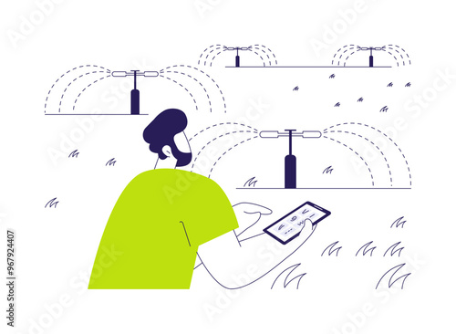 Smart sprinkler system abstract concept vector illustration.