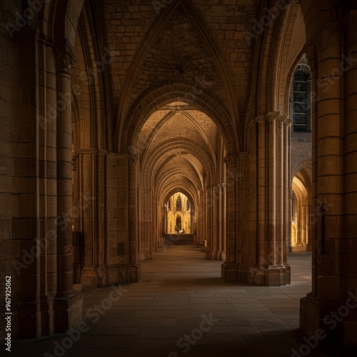 Wallpaper Mural An arched hallway of the cathedral surrounding the central square Torontodigital.ca