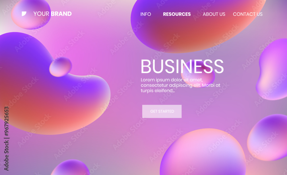 Landing page template with fluid background, Modern banner template with fluid background, Pink fluid banner Landing page template with fluid background, Modern banner template with fluid background, Pink fluid banner