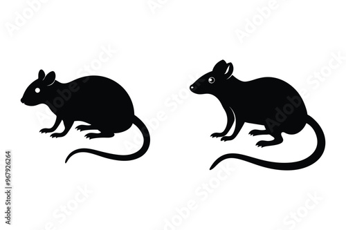 rat vector silhouette art white background