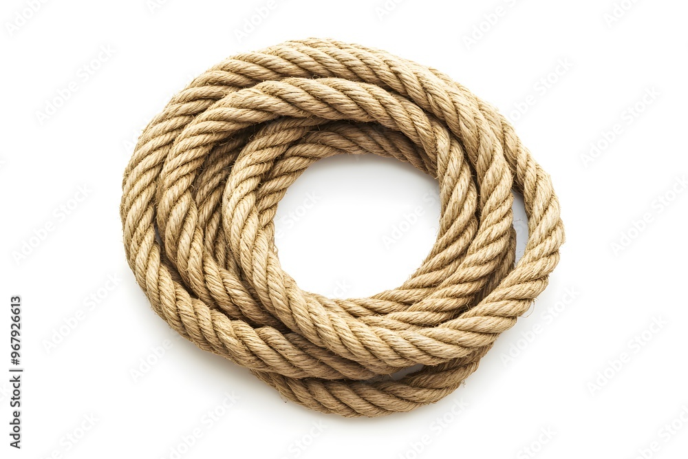 Coiled rope on a white background. Coiled rope on a white background.
