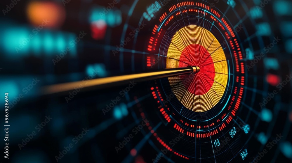 A digital planner screen showing a bullseye target with scheduled tasks leading up to it A digital planner screen showing a bullseye target with scheduled tasks leading up to it