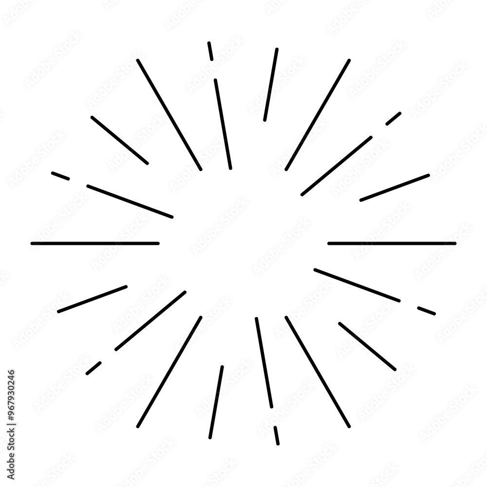 Obraz premium Png sunburst lines design element, transparent background