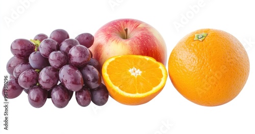 A Cluster of Grapes, an Apple, and an Orange