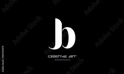 JB, BJ, J, B abstract letters logo monogram