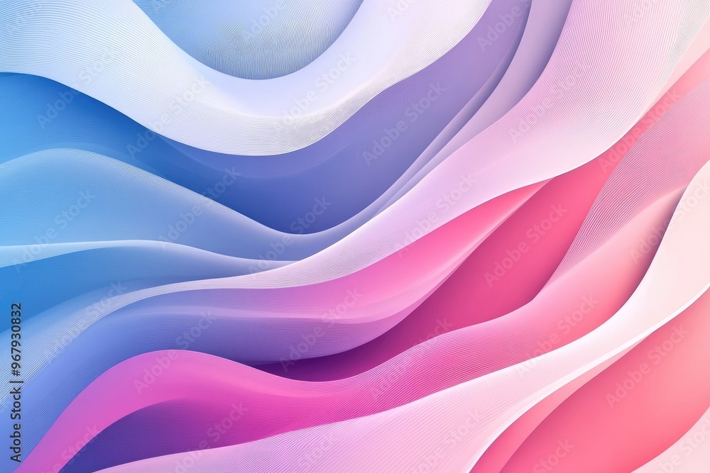 Obraz premium A vibrant abstract wave design featuring shades of blue and pink, perfect for backgrounds and modern graphic projects.