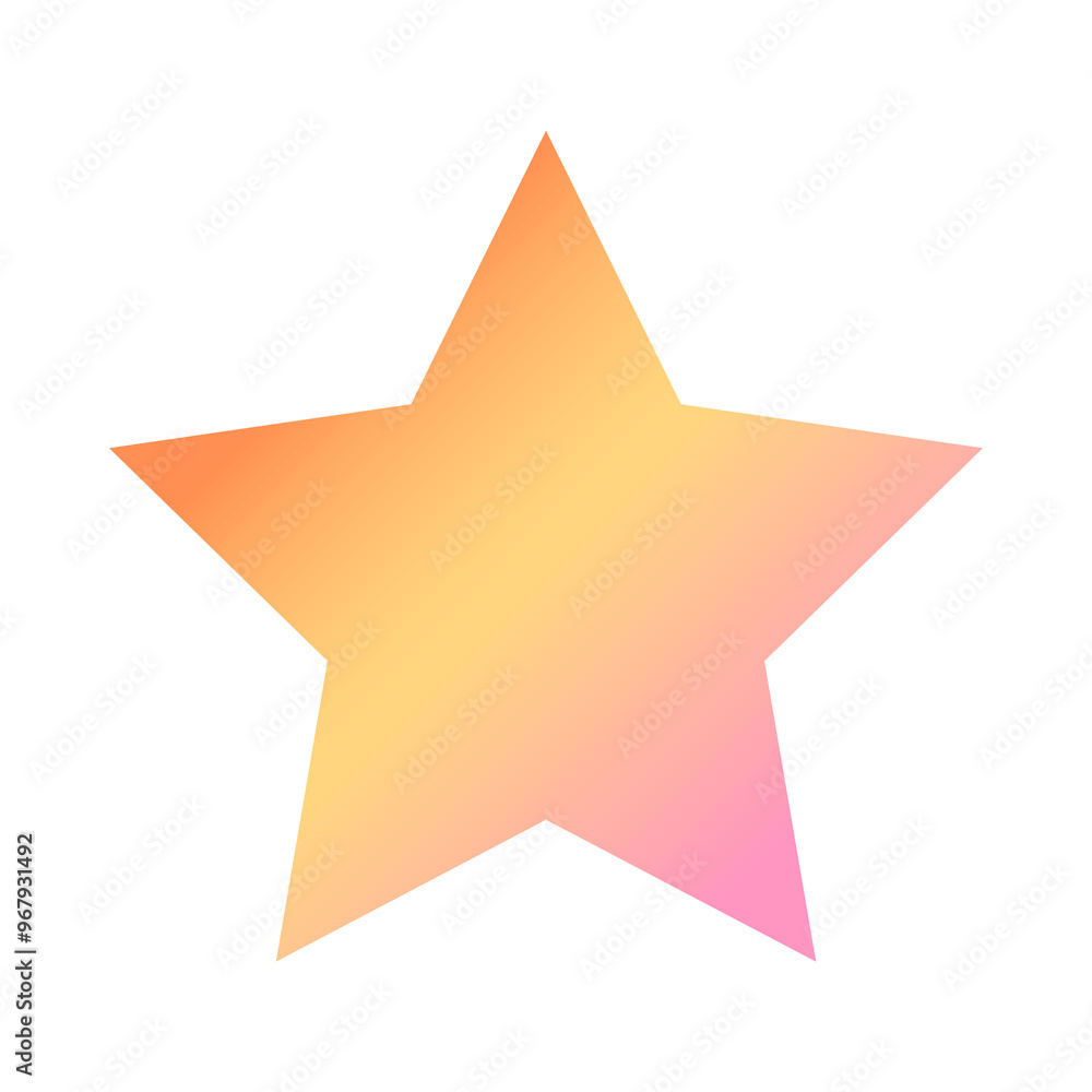 Obraz premium Orange gradient star geometric shape transparent png