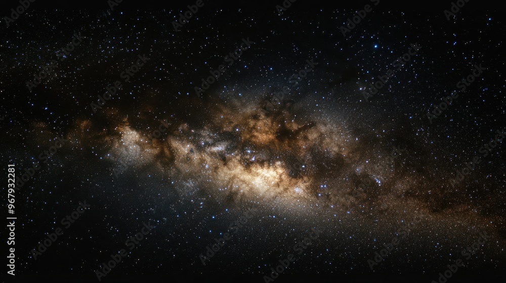 Obraz premium A stunning view of a galaxy filled with stars and cosmic dust.
