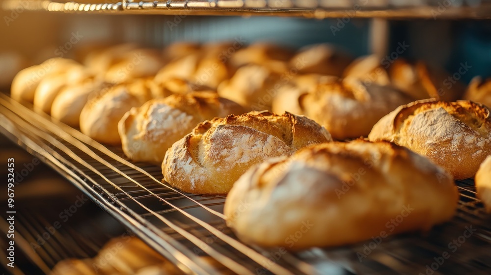 Freshly Baked Bread on Cooling Rack Freshly Baked Bread on Cooling Rack